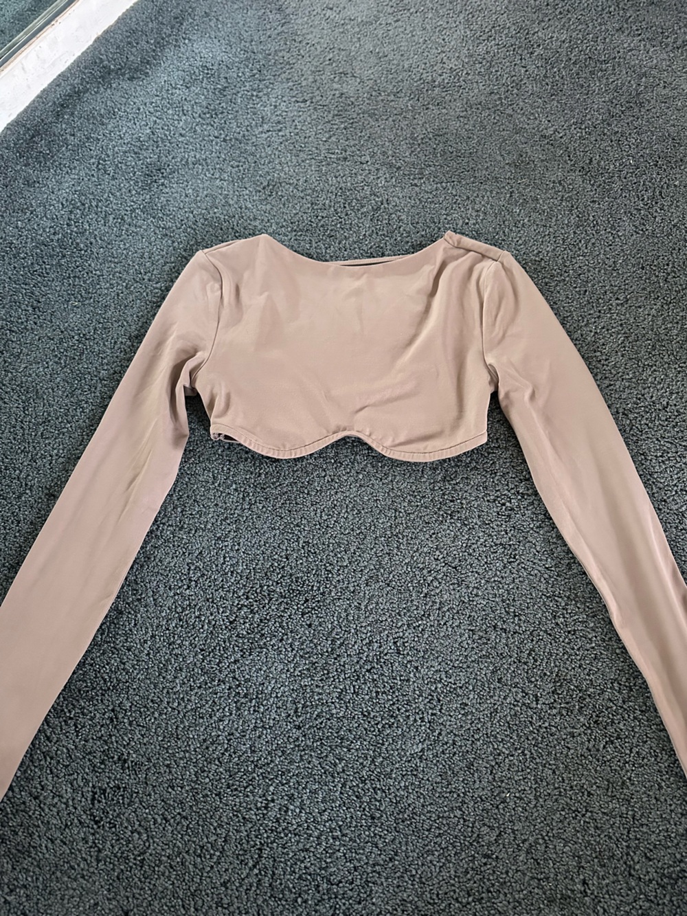 Nude Long Sleeve Crop Topped